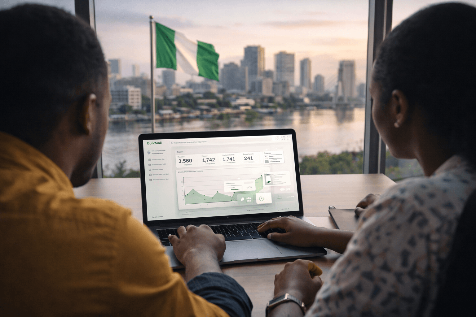 Business team supporting email marketing growth in Nigeria