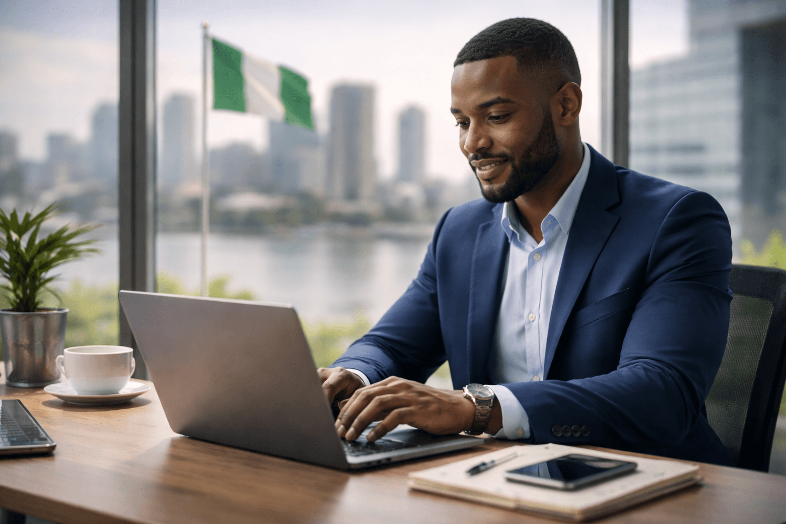 Professional man representing consent and data protection for email marketing in Nigeria
