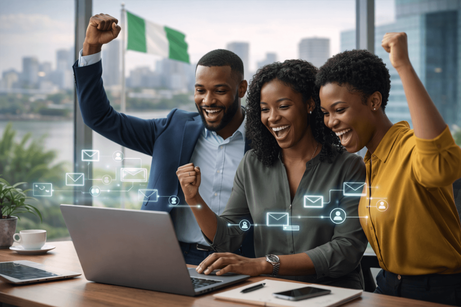 Team collaboration supporting email marketing workflows in Nigeria