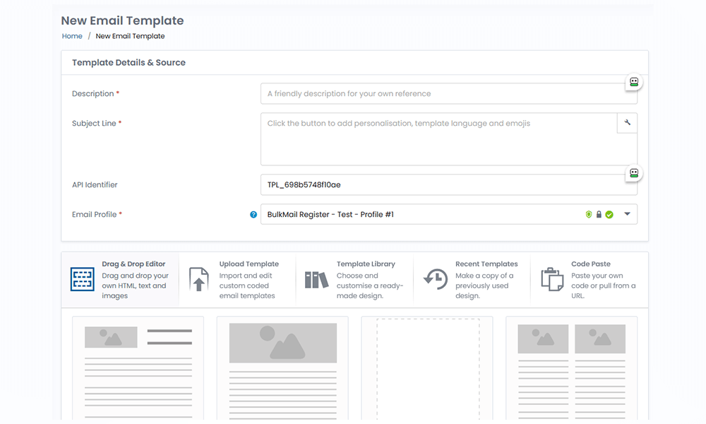 Test BulkMail platform features